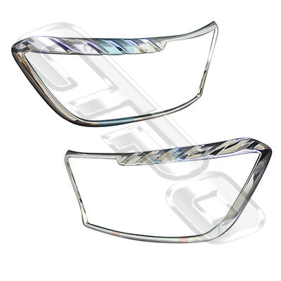 2588294-10PG - HEADLAMP FRAME SET - L&R - CHROME - TO SUIT FORD RANGER PX2 PX3 2015- F/LIFT