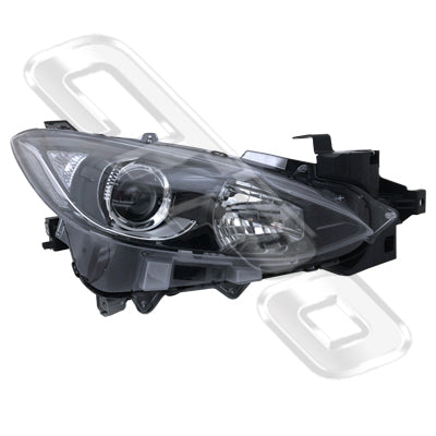 3439794-04 - HEADLAMP - R/H - ELECTRIC - BLACK - ECE - TO SUIT MAZDA 3 2014-