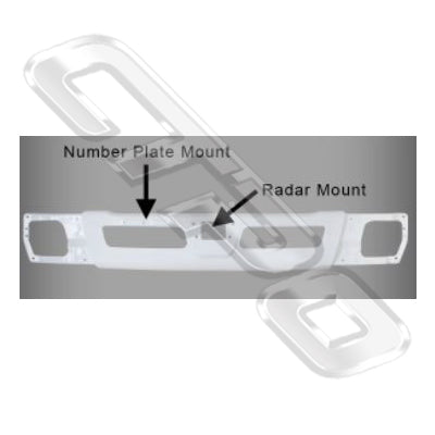 3798290-01 - FRONT BUMPER - WIDE - 270MM DEEP - TO SUIT MITSUBISHI CANTER FEB / FEC 2011- WITH RADAR TYPE
