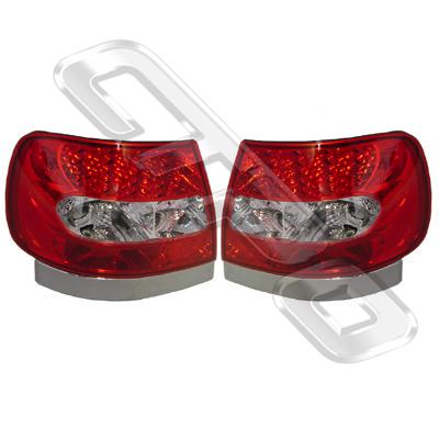 REAR LAMP SET - RED/CLEAR LED STYLE FOR AUDI A4 1995-