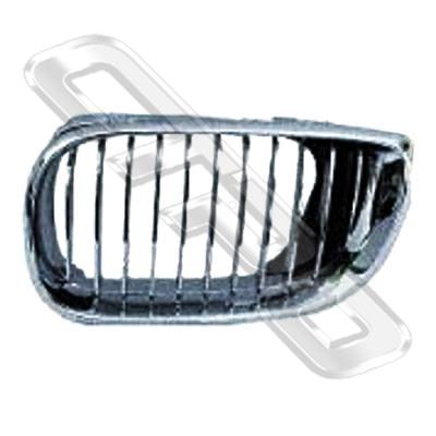 GRILLE - R/H - CHRM/CHRM/BLACK - TO SUIT BMW 3'S E46 2003- COUPE