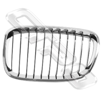 GRILLE - MAT/BLACK - W/CHROME MOULDING - L/H - CERTIFIED - TO SUIT BMW 1'S F20 5DR 2011-