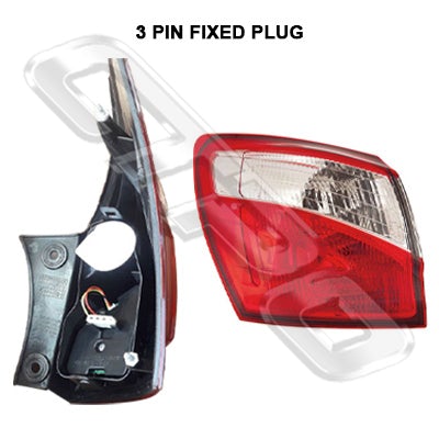 1621698-11 - REAR LAMP - L/H - TO SUIT NISSAN QASHQAI/DUALIS 2010- F/LIFT
