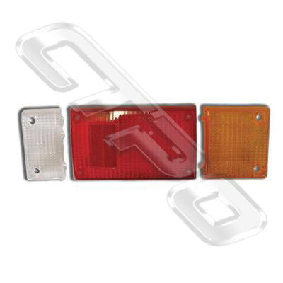 REAR LAMP - LENS - 3PCS - TO SUIT NISSAN ATLAS F22/255 1986-94