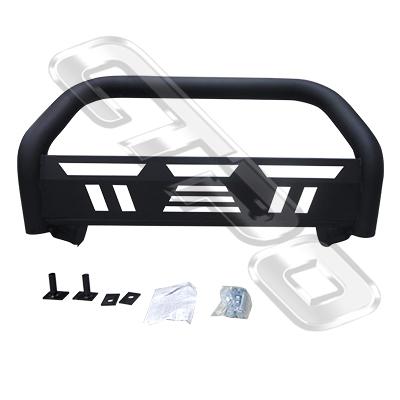 FRONT NUDGE BAR - WITH SKID PLATE - PARK SENSOR COMPATIBLE - BLACK - TO SUIT FORD RANGER 2015-  WILDTRACK