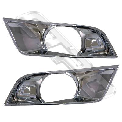 FOG LAMP COVER SET - L&R - CHROME - WITH HOLE - TO SUIT FORD RANGER 2015- F/LIFT