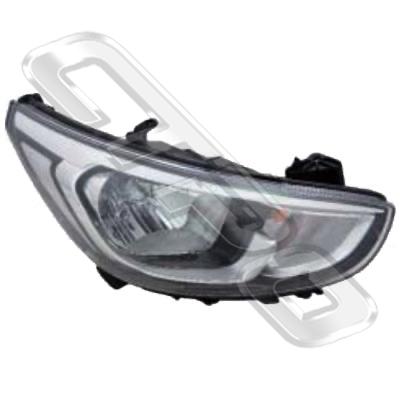 HEADLAMP - R/H - MANUAL - TO SUIT HYUNDAI ACCENT 2015- SEDAN FACELIFT