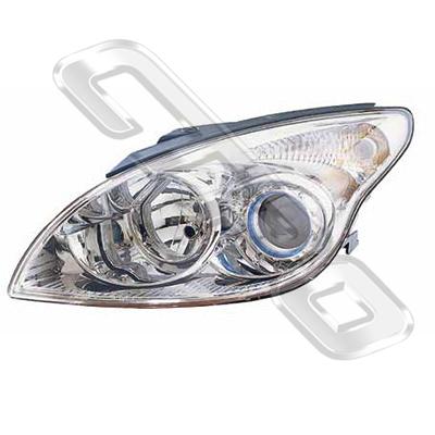 HEADLAMP - L/H - CHROME - TO SUIT HYUNDAI I30 2008-