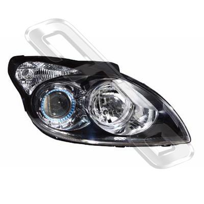 HEADLAMP - R/H - BLACK - ELECTRIC - TO SUIT HYUNDAI I30 2008-