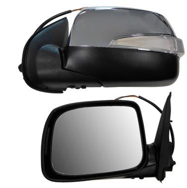 DOOR MIRROR - L/H - ELECTRIC - W/LAMP - CHROME - TO SUIT HOLDEN RODEO D-MAX P/UP 2009- F/LIFT