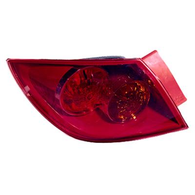 REAR LAMP - L/H - OUTER - PINKY RED - TO SUIT MAZDA 3 2004- 5DR