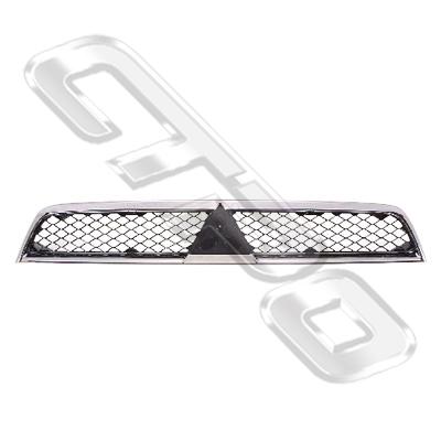 GRILLE - MAT/BLACK - WITH CHROME FRAME - TO SUIT MITSUBISHI LANCER CY 2008-