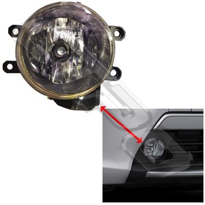 FOG LAMP - R/H - ROUND - TO SUIT TOYOTA PRIUS 2012- F/LIFT