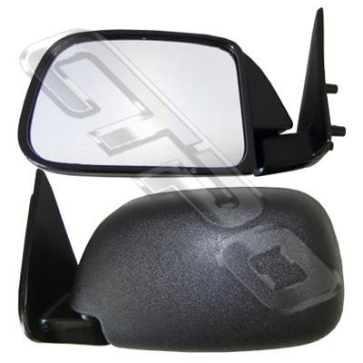 DOOR MIRROR - L/H - BLACK - CORNER MOUNT - TO SUIT TOYOTA HILUX 2WD/4WD 1989-