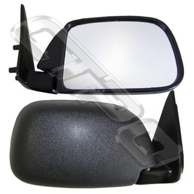 DOOR MIRROR - R/H - BLACK - CORNER MOUNT - TO SUIT TOYOTA HILUX 2WD/4WD 1989-