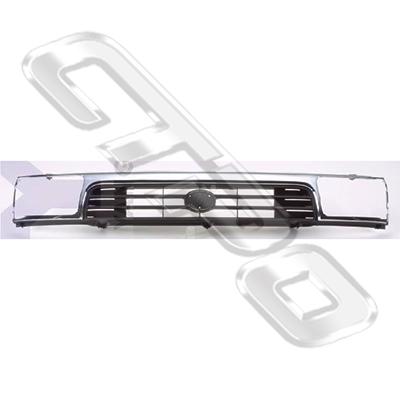 GRILLE - W/BEZEL - CHM/BLK - LARGE FLUSH H/L - TO SUIT TOYOTA 4WD/4 RUNNER/SURF 1992-