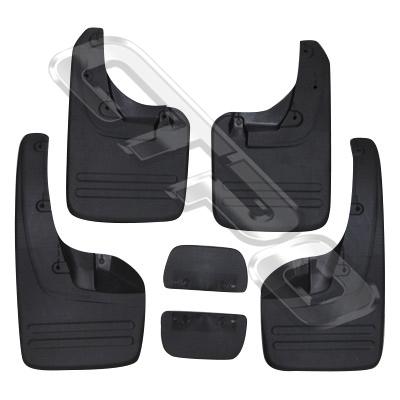 MUD FLAP - SET - 6 PCS - TO SUIT TOYOTA HILUX 2005- 4WD