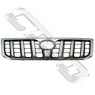 GRILLE - CHROME/SILVER/BLACK - TO SUIT TOYOTA PRADO KZJ120 2003-