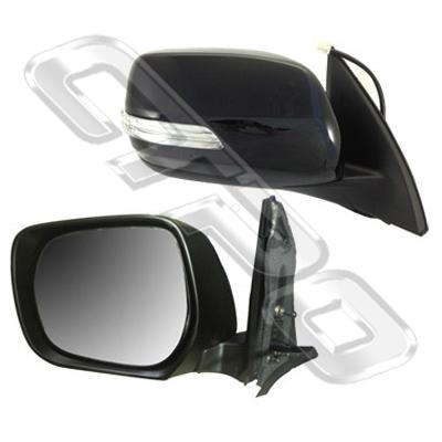 DOOR MIRROR - L/H - ELECTRIC - BLACK - W/LED - TO SUIT TOYOTA PRADO KZJ150 2009-
