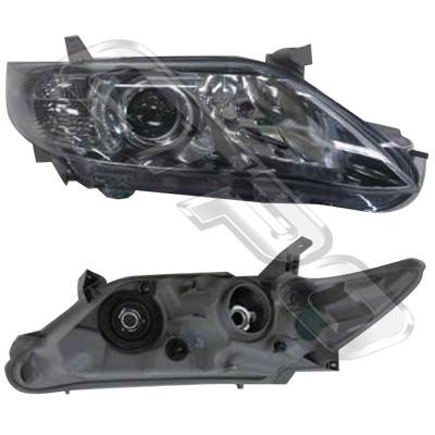 HEADLAMP - R/H - ELECTRIC/MANUAL - BLACK - TO SUIT TOYOTA CAMRY / AURION 2009- F/LIFT SPORT
