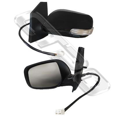 DOOR MIRROR - L/H - ELECTRIC - W/REPEATER LAMP - TO SUIT TOYOTA COROLLA/FIELDER 2007- S/WAGON
