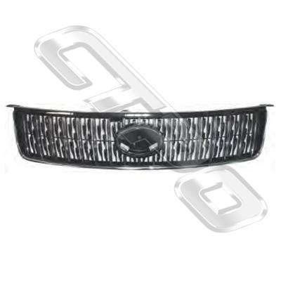 GRILLE - CHROME/BLACK - TO SUIT TOYOTA COROLLA 2007- H/BACK
