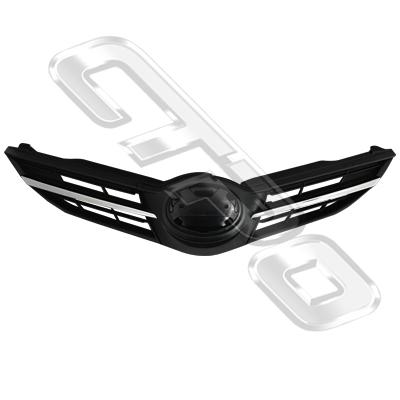 GRILLE - MAT/DARK GREY WITH CHROME MOULDING - TO SUIT TOYOTA COROLLA 2012- HATCH
