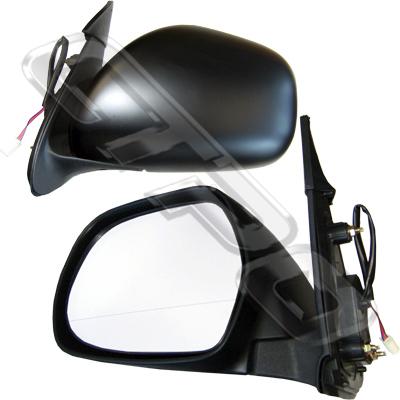 DOOR MIRROR - L/H - BLACK - ELECTRIC - 3 WIRE - TO SUIT TOYOTA HIACE 2004-