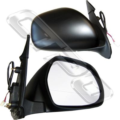 DOOR MIRROR - R/H - BLACK - ELECTRIC - 3 WIRE - TO SUIT TOYOTA HIACE 2004-
