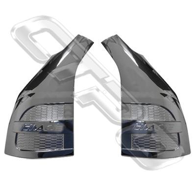 FRONT CORNER DECORATIVE PANEL SET - L&R - CHROME - TO SUIT TOYOTA HIACE 2004-