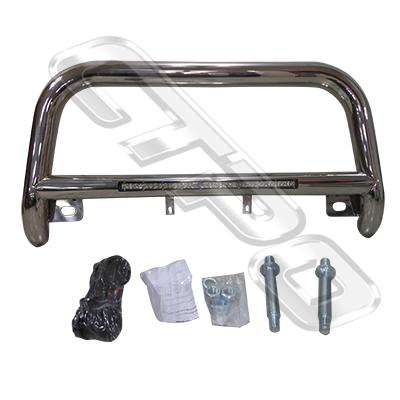 FRONT NUDGE BAR - WITH SINGLE LED BAR - POLISHED - TO SUIT TOYOTA HIACE 2004-17 NARROW