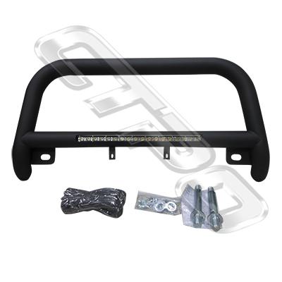 FRONT NUDGE BAR - WITH SINGLE LED BAR - BLACK - TO SUIT TOYOTA HIACE 2004-17 NARROW