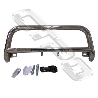 FRONT NUDGE BAR - WITH SINGLE LED BAR - POLISHED - TO SUIT TOYOTA HIACE 2004-17 WIDE