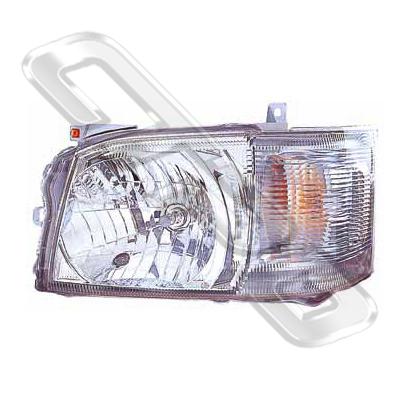 HEADLAMP - L/H - NON BULB SHIELD - TO SUIT TOYOTA HIACE 2004-