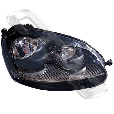 HEADLAMP - R/H - BLACK - ELECTRIC - TO SUIT VW GOLF MK5 2003- GTI
