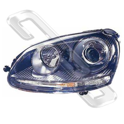 HEADLAMP - L/H - BLACK - ELECTRIC - HID - TO SUIT VW GOLF MK5 2003- GTI
