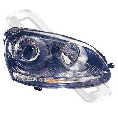 HEADLAMP - R/H - BLACK - ELECTRIC - HID - TO SUIT VW GOLF MK5 2003- GTI