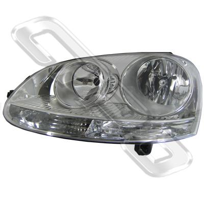 HEADLAMP - L/H - CHROME - ELECTRIC - TO SUIT VW GOLF MK5 2003-