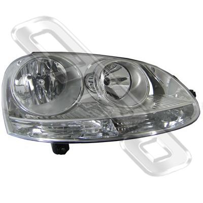 HEADLAMP - R/H - CHROME - ELECTRIC - TO SUIT VW GOLF MK5 2003-