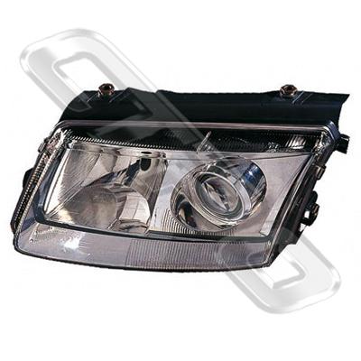 HEADLAMP - L/H - CRYSTAL CLEAR - TO SUIT VW PASSAT B5 1999-01