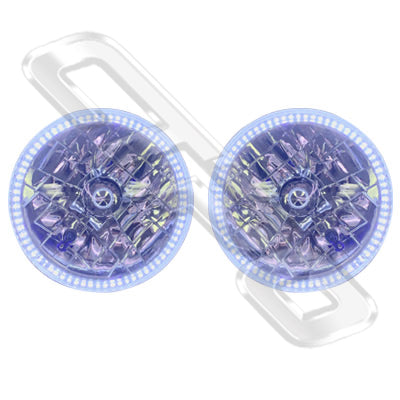 SL-3319 - HEADLAMP SET - 2PCS - SEMI SEALED - CLEAR - W/LED RING X 72PCS - TO SUIT - BULB: H4 P43T / WITH PARKING BULB: T10 12V 5W / SIZE: 7INCH ROUND 3PIN
