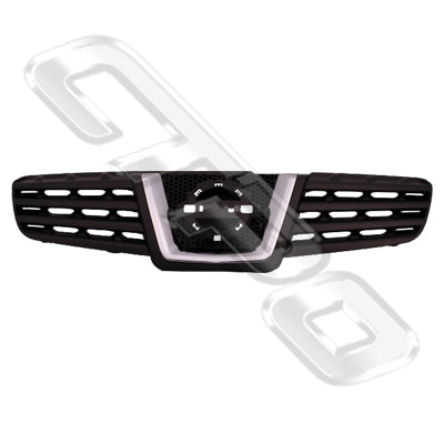 GRILLE - MAT/BLACK - WITH CHROME MOULDING - CERTIFIED - TO SUIT NISSAN QASHQAI/DUALIS - J10 - 2007-