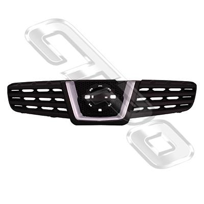 GRILLE - MAT/BLACK - WITH CHROME MOULDING - TO SUIT NISSAN QASHQAI/DUALIS - J10 - 2007-