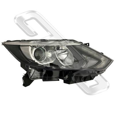 HEADLAMP - R/H - ELECTRIC - WITH LED - BLACK - TO SUIT NISSAN QASHQAI/DUALIS - J11 - 2014-
