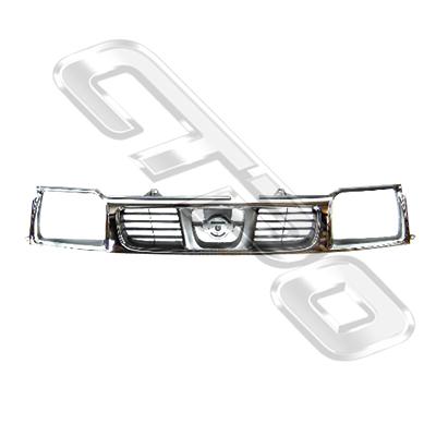 GRILLE - CHROME/SILVER GREY - TO SUIT NISSAN NAVARA D22 1998-2000