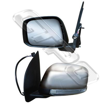 DOOR MIRROR - L/H - ELECTRIC - W/LOWER/LED - CHROME - TO SUIT NISSAN NAVARA D40 2007-