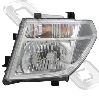 HEADLAMP - L/H - MANUAL/ELECTRIC - BULB SHIELDED TYPE - TO SUIT NISSAN NAVARA D40 2005-07