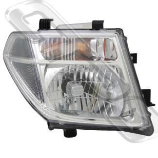 HEADLAMP - R/H - MANUAL/ELECTRIC - BULB SHIELDED TYPE - TO SUIT NISSAN NAVARA D40 2005-07