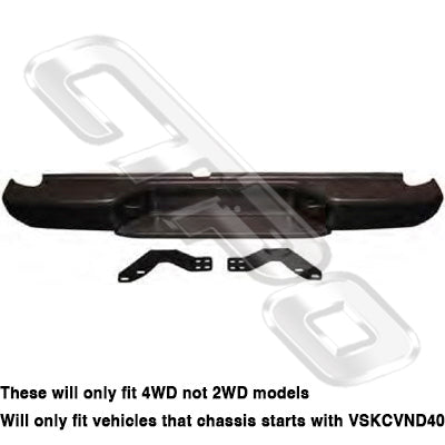 1645395-01  - REAR BUMPER - BLACK 4WD ONLY - TO SUIT NISSAN NAVARA D40 2005-