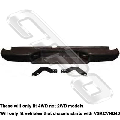 1645395-01 - REAR BUMPER - BLACK 4WD ONLY - TO SUIT NISSAN NAVARA D40 2005-